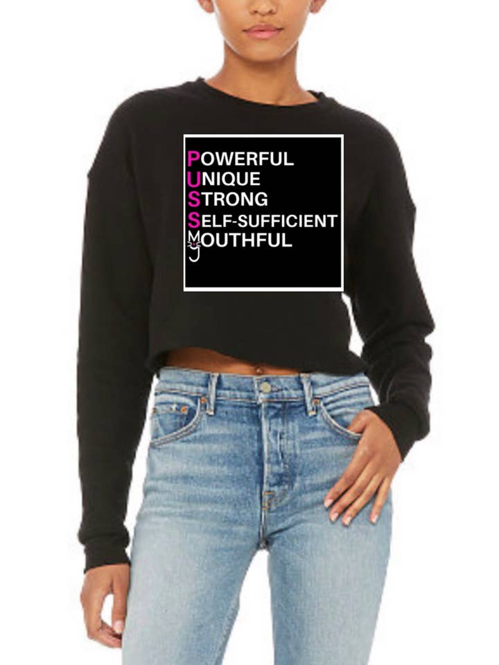 P.U.S.S.S.Y., Svart beskuren tröja för wholesale av M.T.A.P. Clothing
