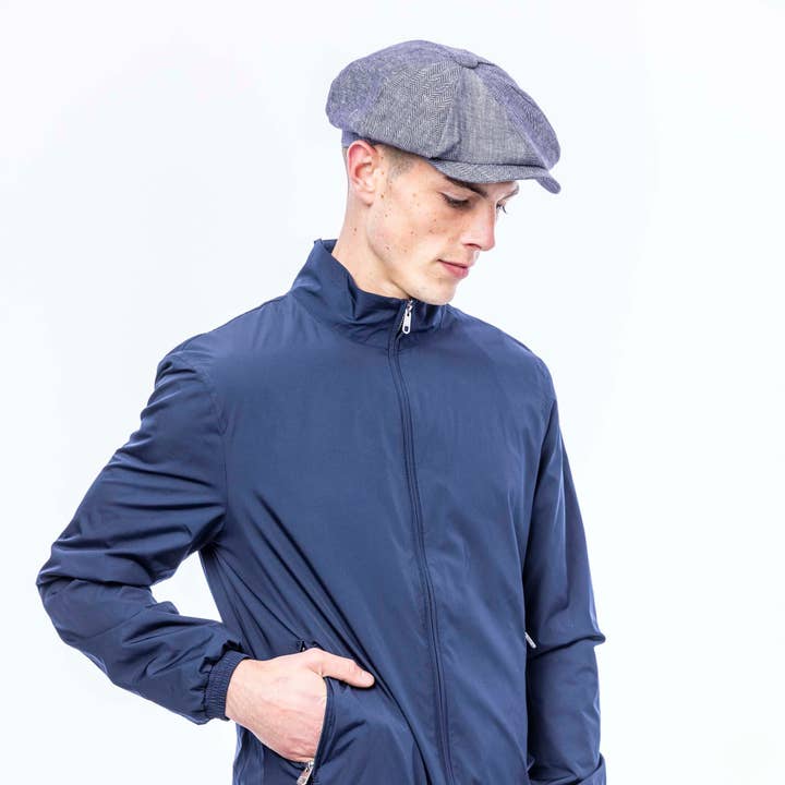 Heritage Traditions - Wholesale Newsboy/Schoolboy Hat - Unisex - Carlyle Herringbone Linen Newsboy Cap