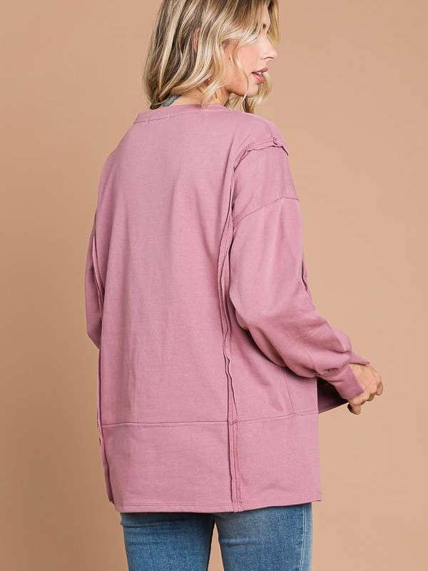 Culture Code - Wholesale Tunic - Women's - CFT1934L - ROUND NECK OVERSIZED EXPOSED SEAM TOP12