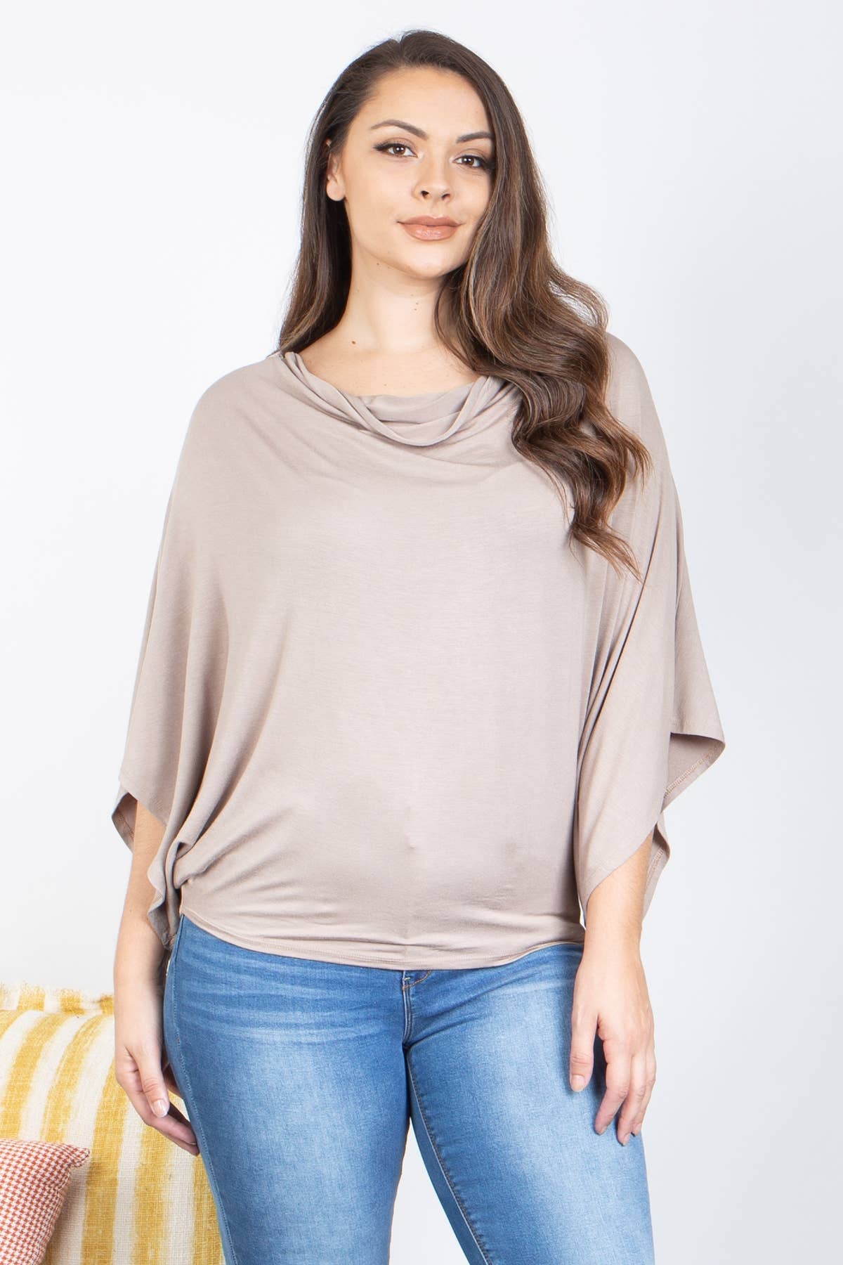 MYS Wholesale Inc - Wholesale Tunic - Women's - Plus Size Cowl Neckline Dolman Sleeve Top2