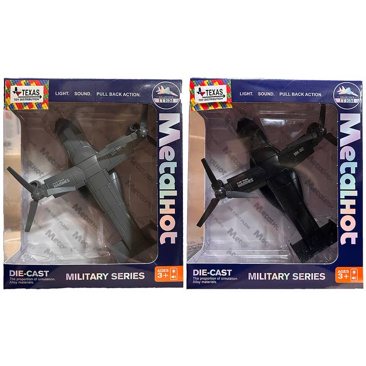 Modèle militaire d'hélicoptère de transport Osprey en métal moulé. pour la vente par Texas Toy Distribution