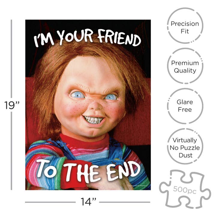 AQUARIUS, GAMAGO, ICUP, & ROCK SAWS by NMR Brands - Wholesale Puzzle - Adult - Chucky Coffin Box 500 Piece Jigsaw Puzzle