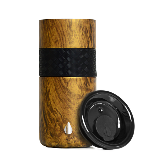 Elemental – wholesale Isolerade dryckesvaror – Hantverksmässig isolerad keramisk lockmugg 16oz - Teakträ1