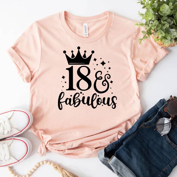 Himalayan Hymns - Wholesale Screen Printed T-Shirt - Women's - 18 & Fabulous Shirt 18th Birthday Decoration 18th Birthday