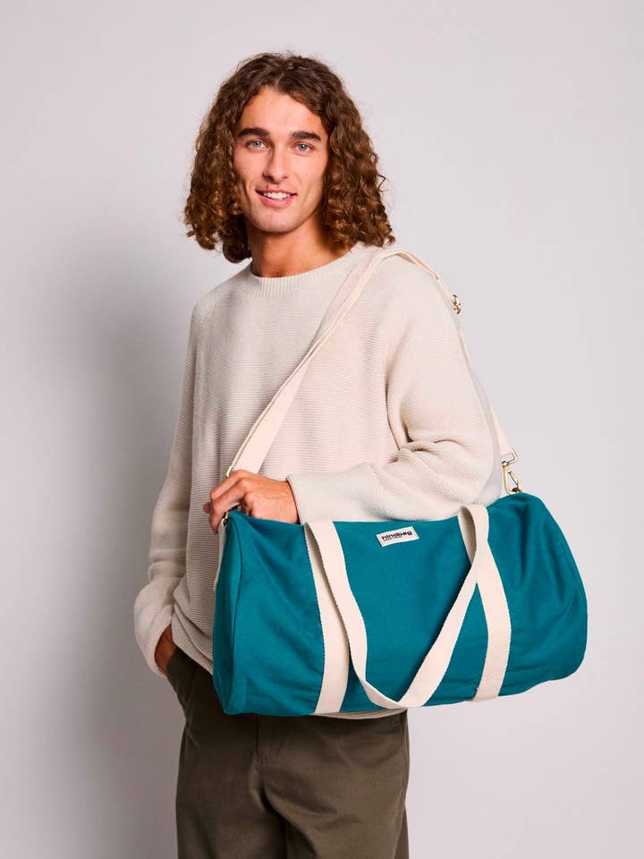 Peacock Blue Simon Duffel Bag for wholesale by Hindbag