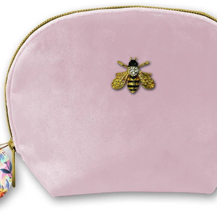 Bolsa broche veludo macio - Spring Garden (abelha rosa) por atacado de Maison Royal Garden