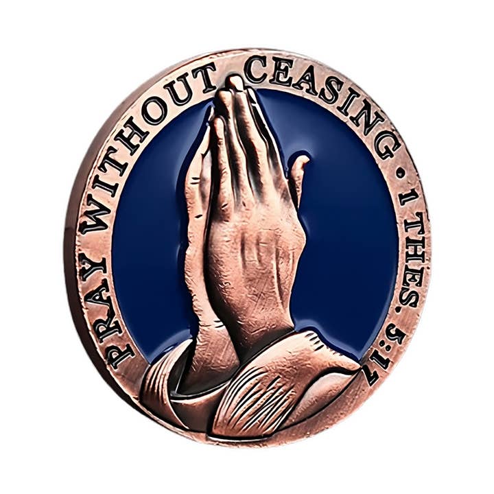 Pray Without Ceasing 1 Thessalonians 5:17 Blessing Coin for wholesale by Blinkee.com, LLC