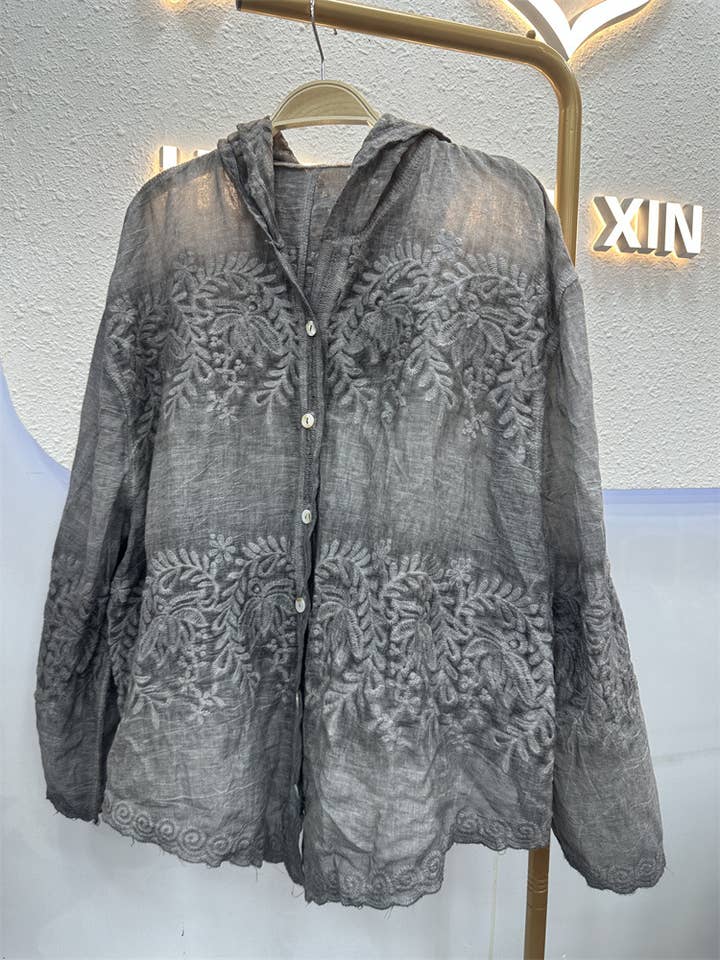 Hope & Sunshine - Wholesale Button Down Shirt - Women's - Embroidered Lace Blouse1