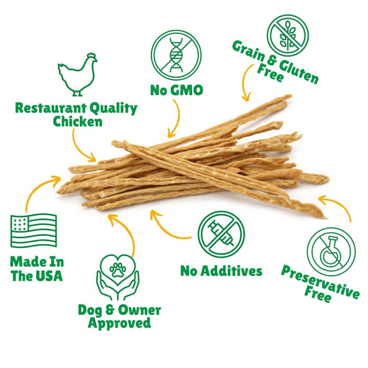 Lucky Premium Treats - Wholesale Pet Treats - Dog - Chicken Jerky Straws - Bulk per lb2