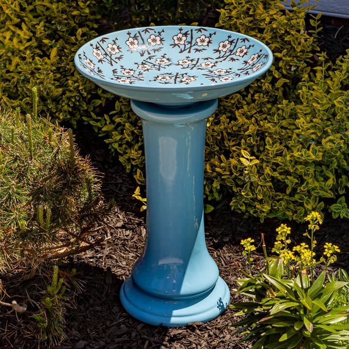 Zaer Ltd. International - Wholesale Bird Bath - 24 Inch Tall Porcelain Birdbaths- 6 Options12
