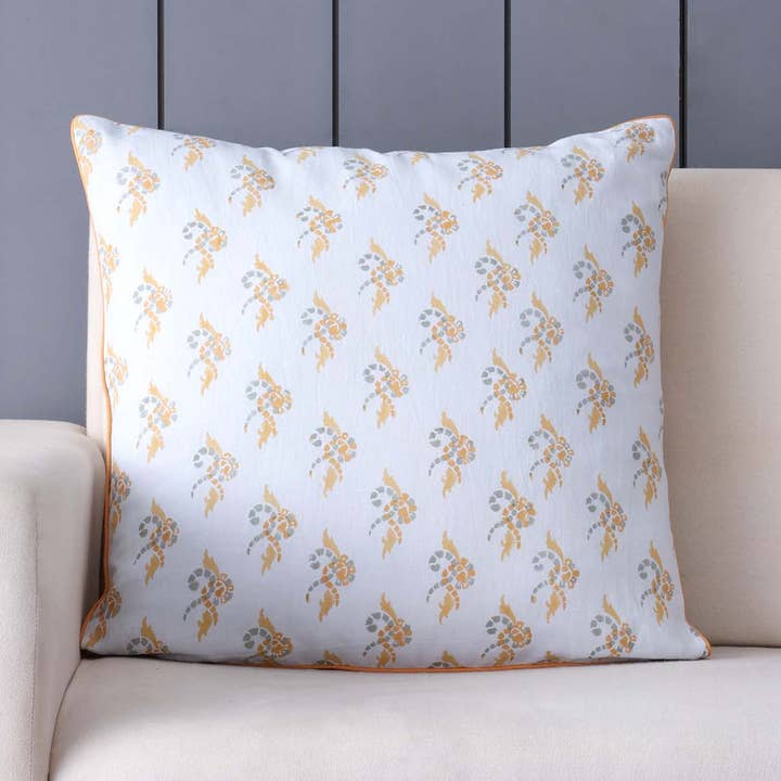 Hand Block-Printed Swirl Cushion Cover for wholesale by Eyaas