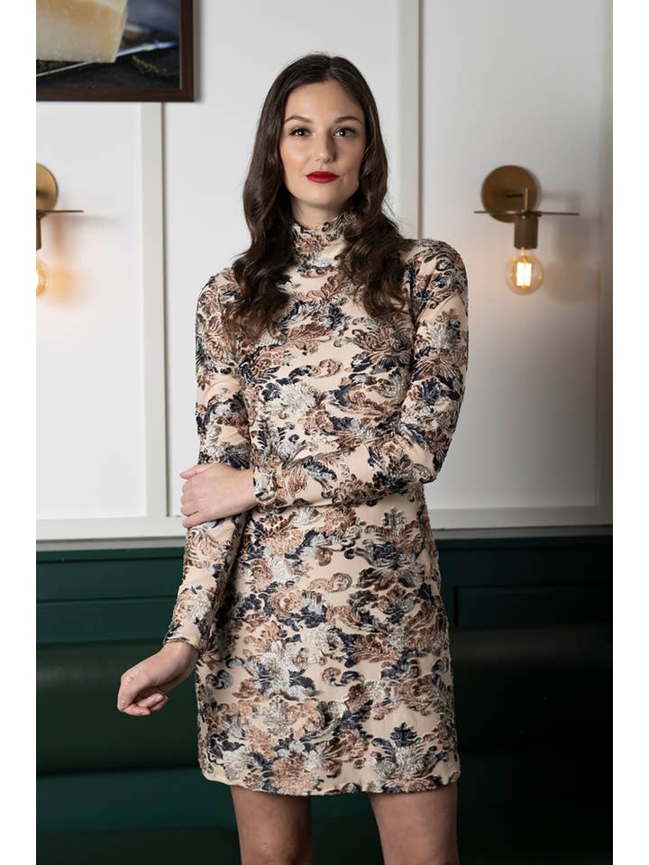 Rachel Walters Collection - Wholesale Dress - Women's - Zoe Dress Nude Floral3