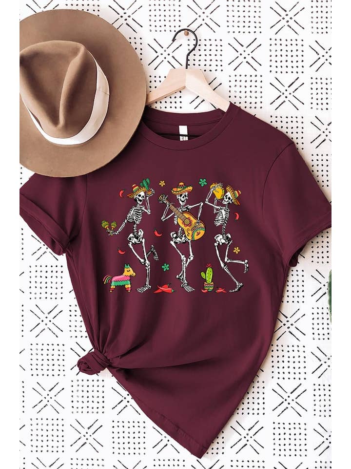 COLORBEAR - Wholesale T-Shirt (Graphic) - Women's - Cinco De Mayo Skeleton Graphic Tee8