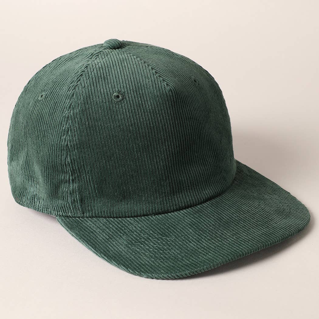 Fashion City – wholesale Baseball cap – Women's – Plain Corduroy Flat Brim Snapback Cap Baseball Hat14