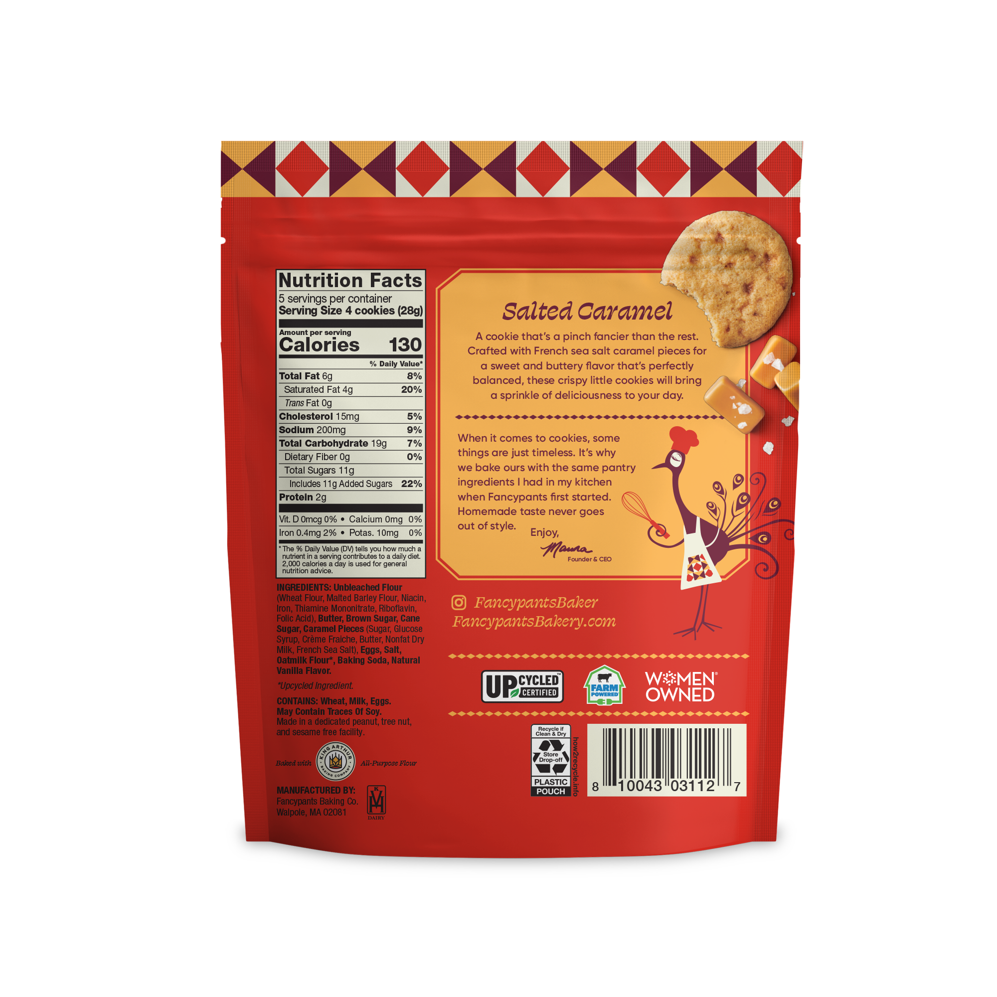 Fancypants Baking Co. - Wholesale Cookie - Salted Caramel Cookies | Premium Snacks | 12 pack | 5oz8