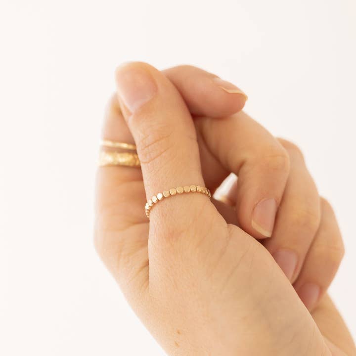 Barberry & Lace Handmade Jewelry - Wholesale Band/Stacked Ring - Pebble Stacking Ring | 14k Gold Fill & Sterling Silver