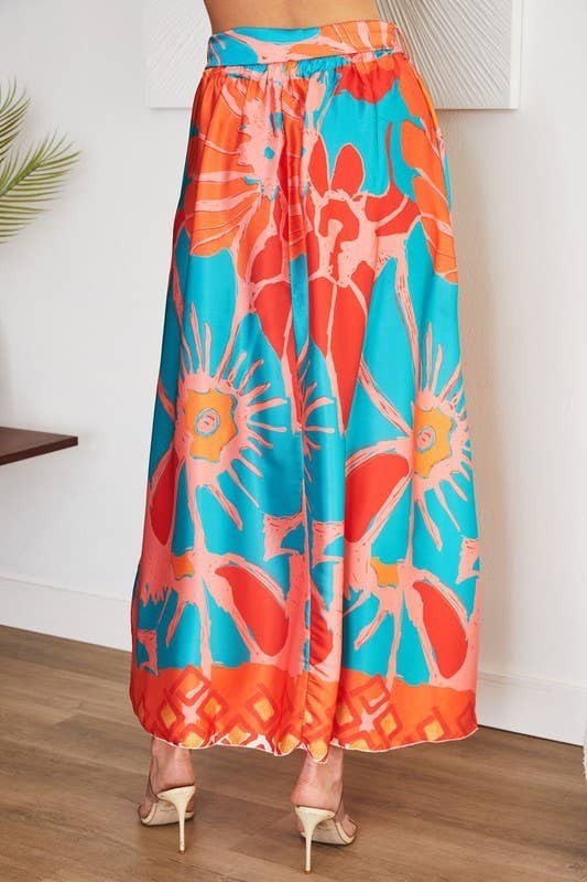 VENTI6 - Vendita all'ingrosso Gonna - Donna - GONNA MAXI IN RASO CON STAMPA CHINA ROSE (0816-CHINAROSE)6