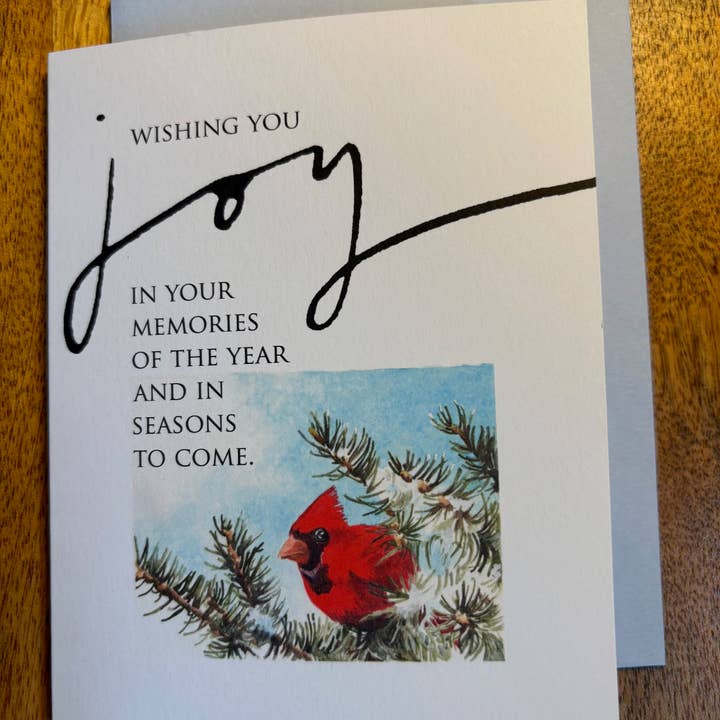 Karen Ritz Cards - Wholesale Season's Greetings Card - Cardinal Joy Holiday Notecard1