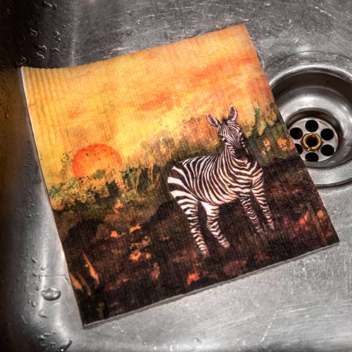 Nadja Wedin design – wholesale Kökshandduk/Disktrasa – Diskduk, 7x8" (17x20 cm) Zebra