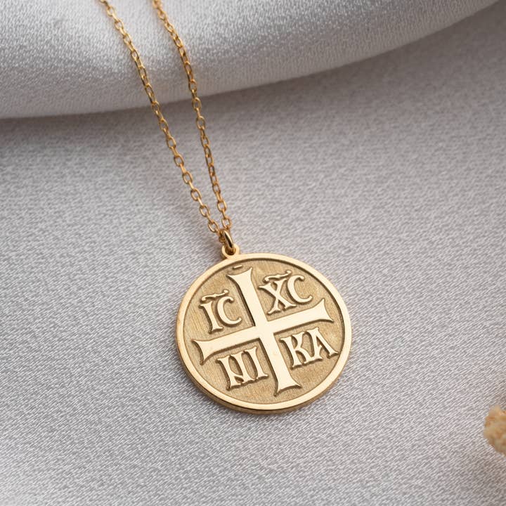 Tina Custom Jewelry - Wholesale Pendant/Charm Necklace - IC XC NIKA Gold Cross Pendant Necklace for Faithful Hearts8