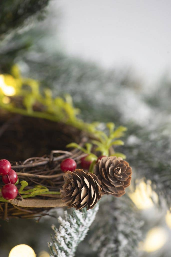 A&B Home Group Inc. - Wholesale Ornament - D4.5" Bird Nest - Brown/Green2