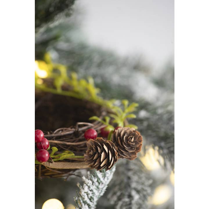 A&B Home Group Inc. - Wholesale Ornament - D4.5" Bird Nest - Brown/Green2