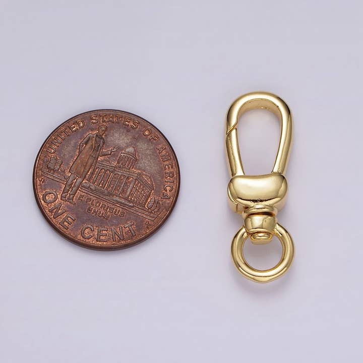 Aim Eternal – wholesale Clasp – 14K Gold Filled 25mm Oblong Push Snap Gate Triggerless Swivel Closure | Z-6052