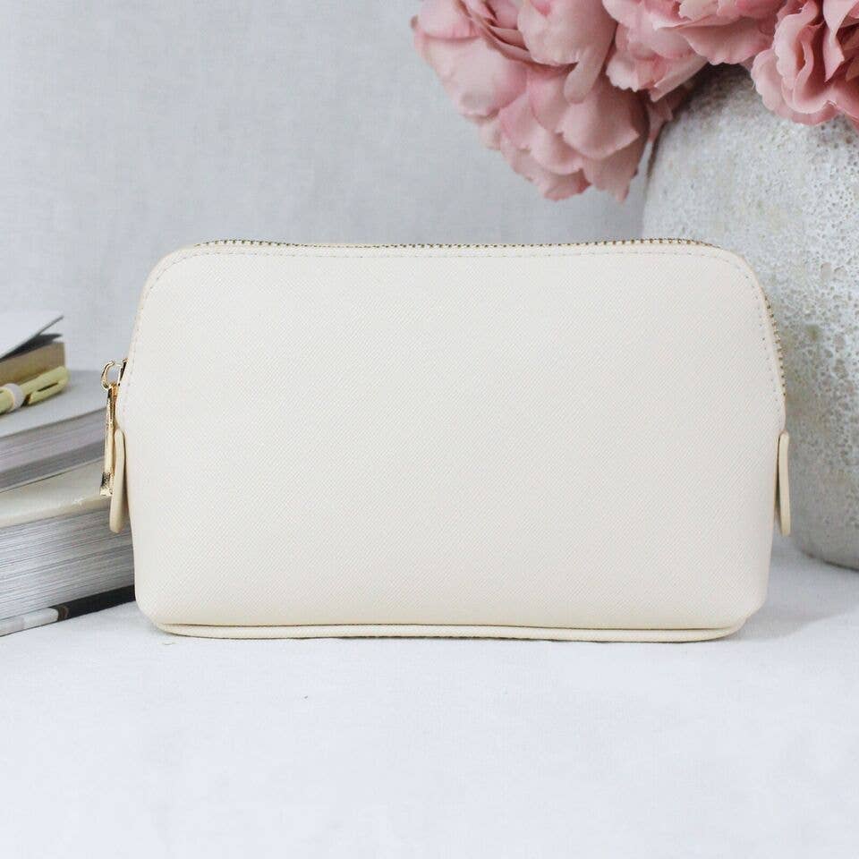 eBuyGB Craft Blanks – wholesale Make-up/cosmetic bag – Medium Saffiano Fine PU Leather Zipped Cosmetic Makeup Bag0