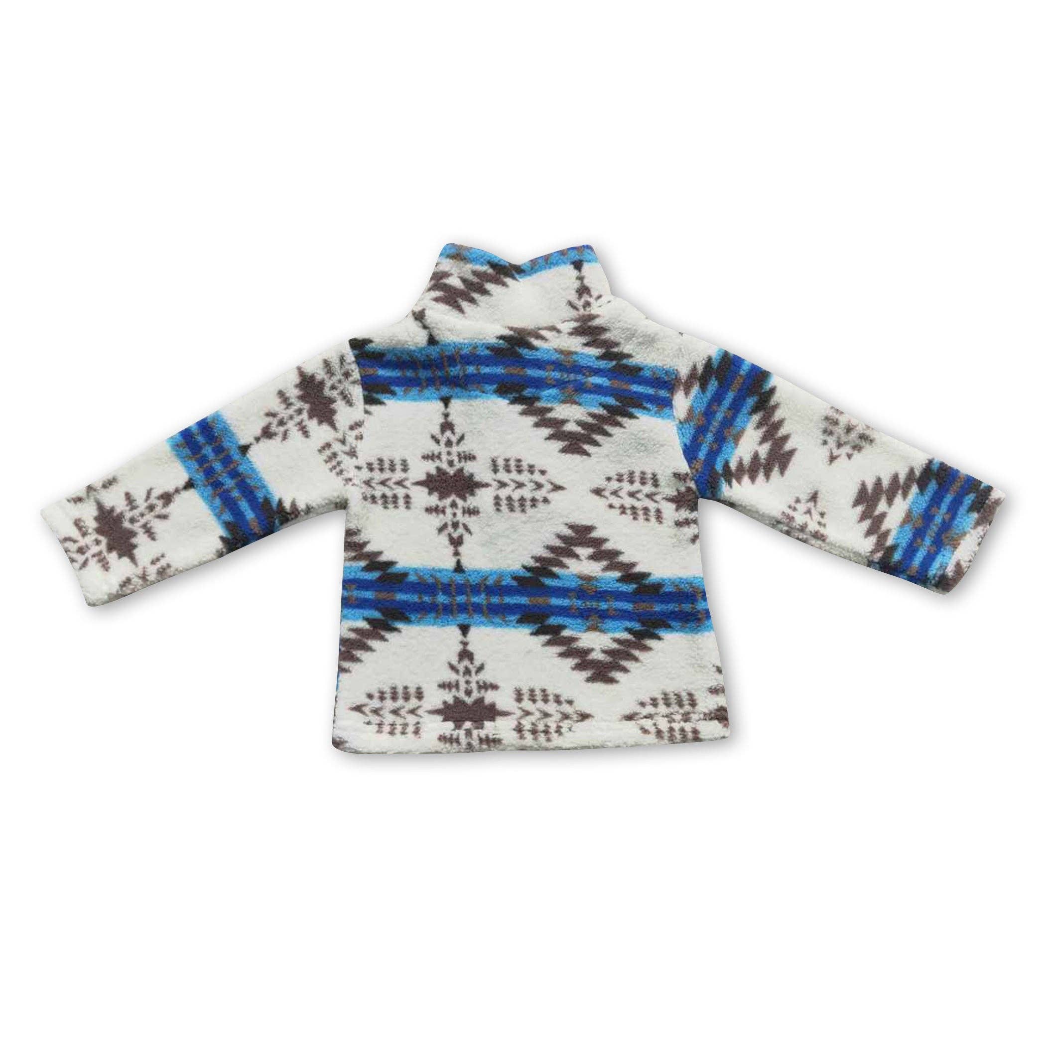 Yawoo Garments - Wholesale Sweatshirt - Kids - Blue khaki aztec winter clothes kids pullover2