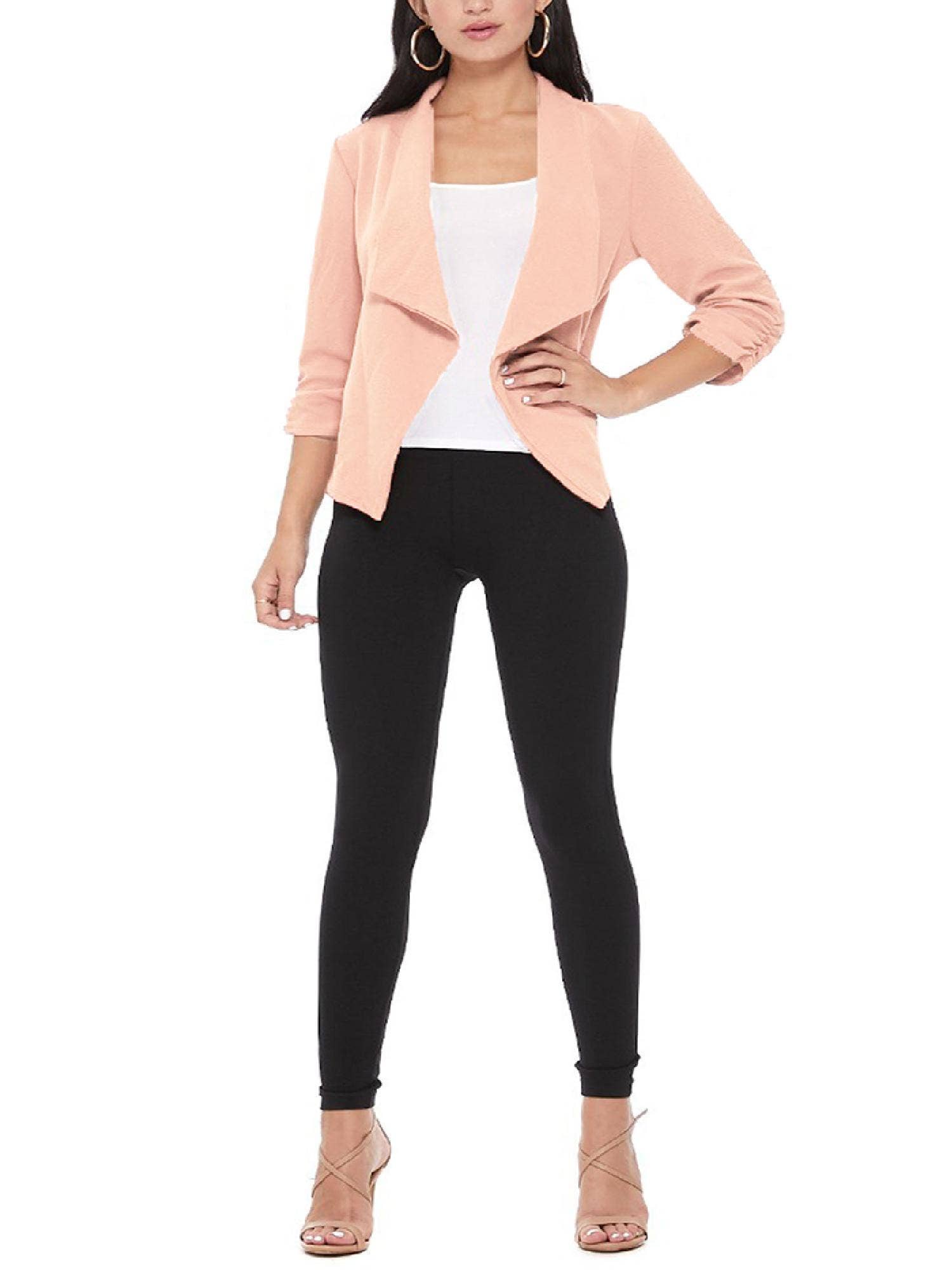MOA COLLECTION - Wholesale Blazer - Women's - Casual Open Front Draped Solid Blazer Jacket51