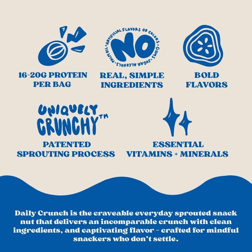 Daily Crunch - Vente Noix - Amandes germées au cacao et au sel de mer, sachet de 113g pour le garde-manger3