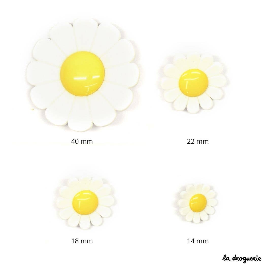 LA DROGUERIE - Wholesale Drukknoop/naaiknoop - "Pâquerette" knop 40 mm3