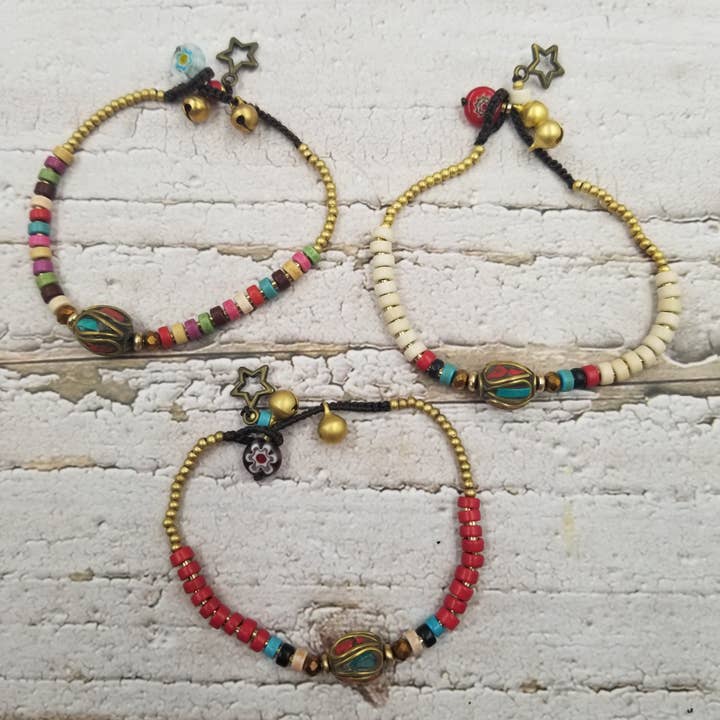 Handmade Boho copper bead bracelet for wholesale by Treasure Wholesale