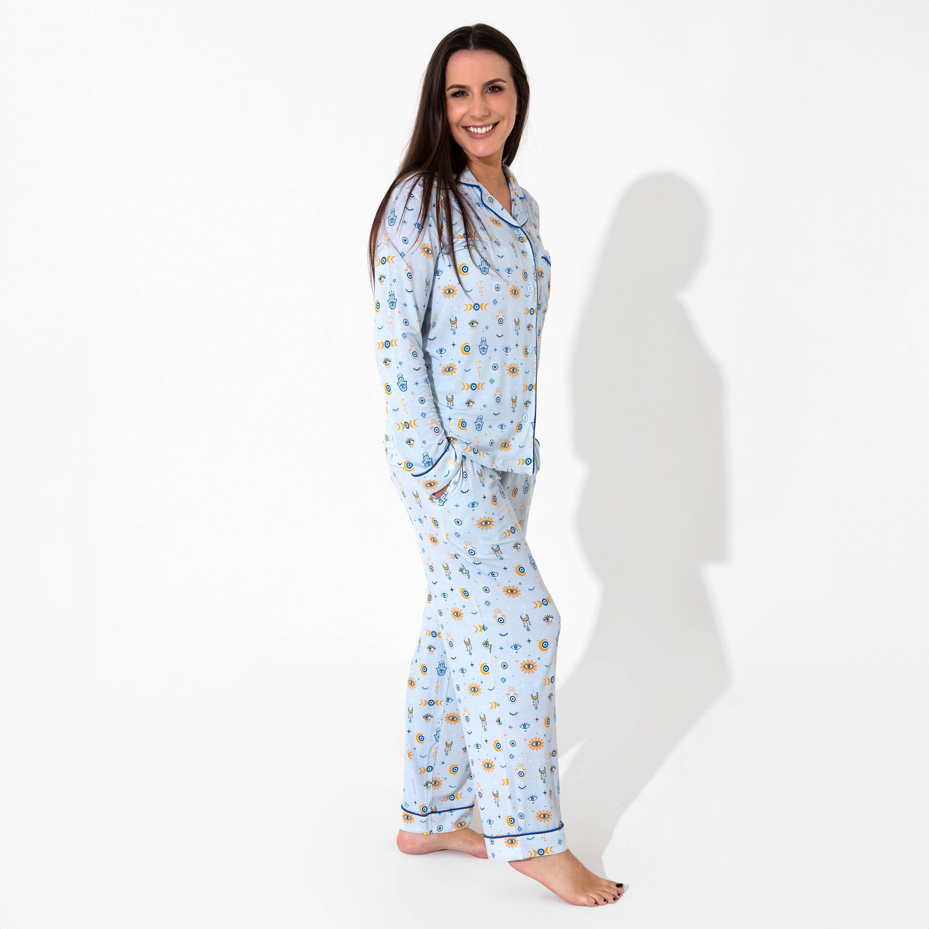 Bellabu Bear - Wholesale Sleepwear Set - Women's - The Eye Blue Bamboo Women's Pajama Set5