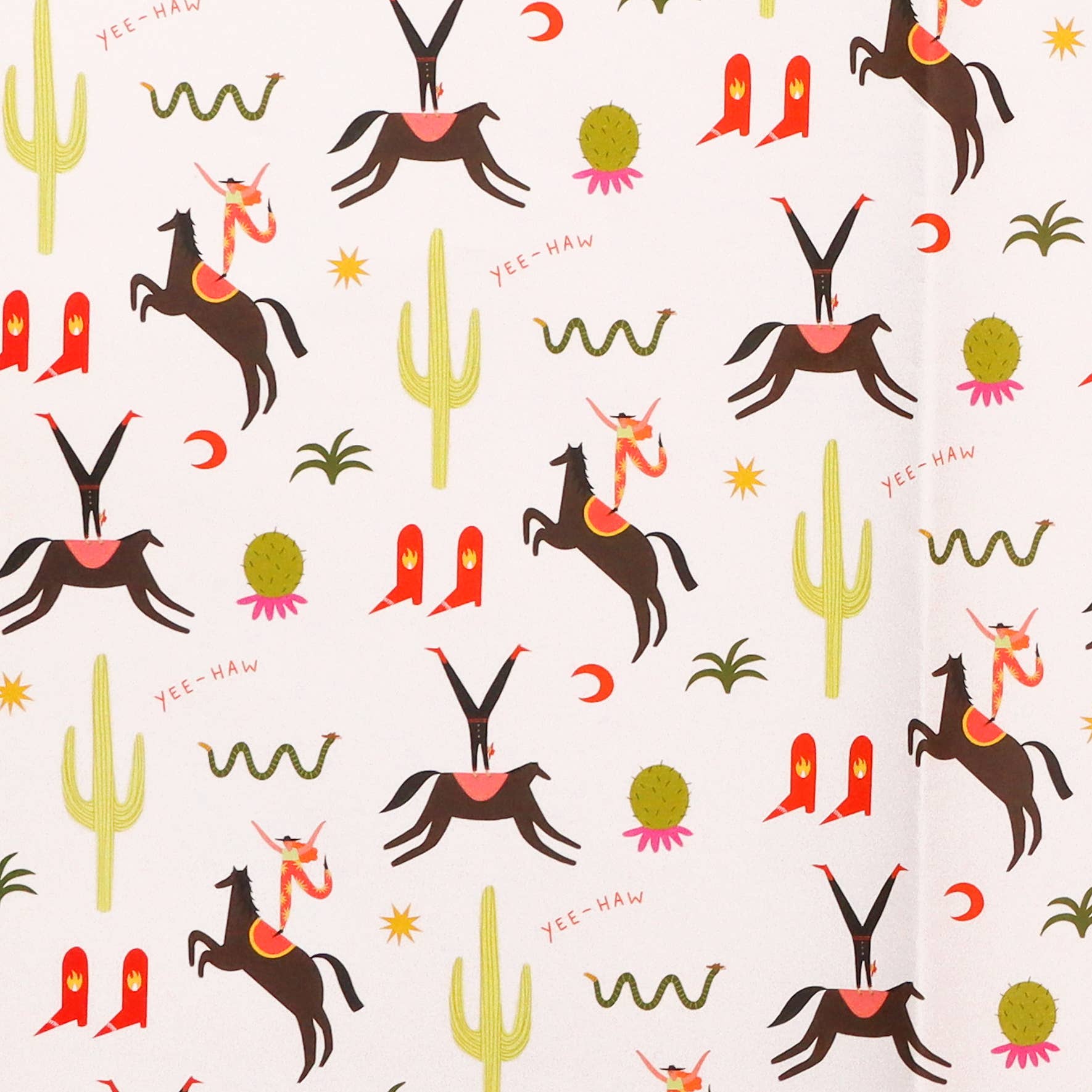 Little Black Cat Illustrated Goods – wholesale Flat wrap – Cactus Cowboys Wrapping Paper Sheets | Western Gift Wrap 6