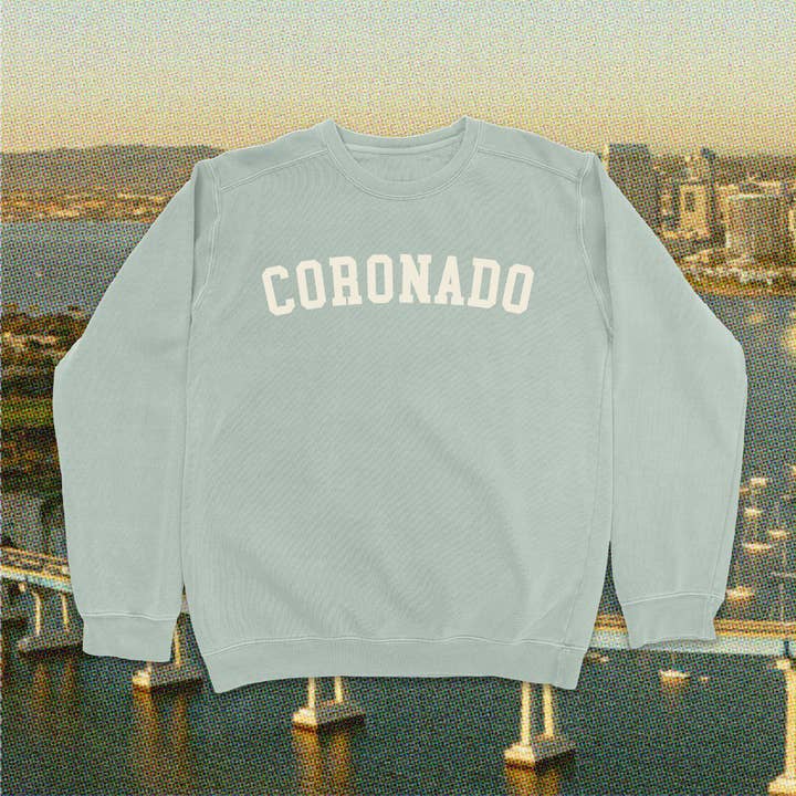 Coronado Vintage Washed Collegiate Crewneck for wholesale by Island View Outfitters