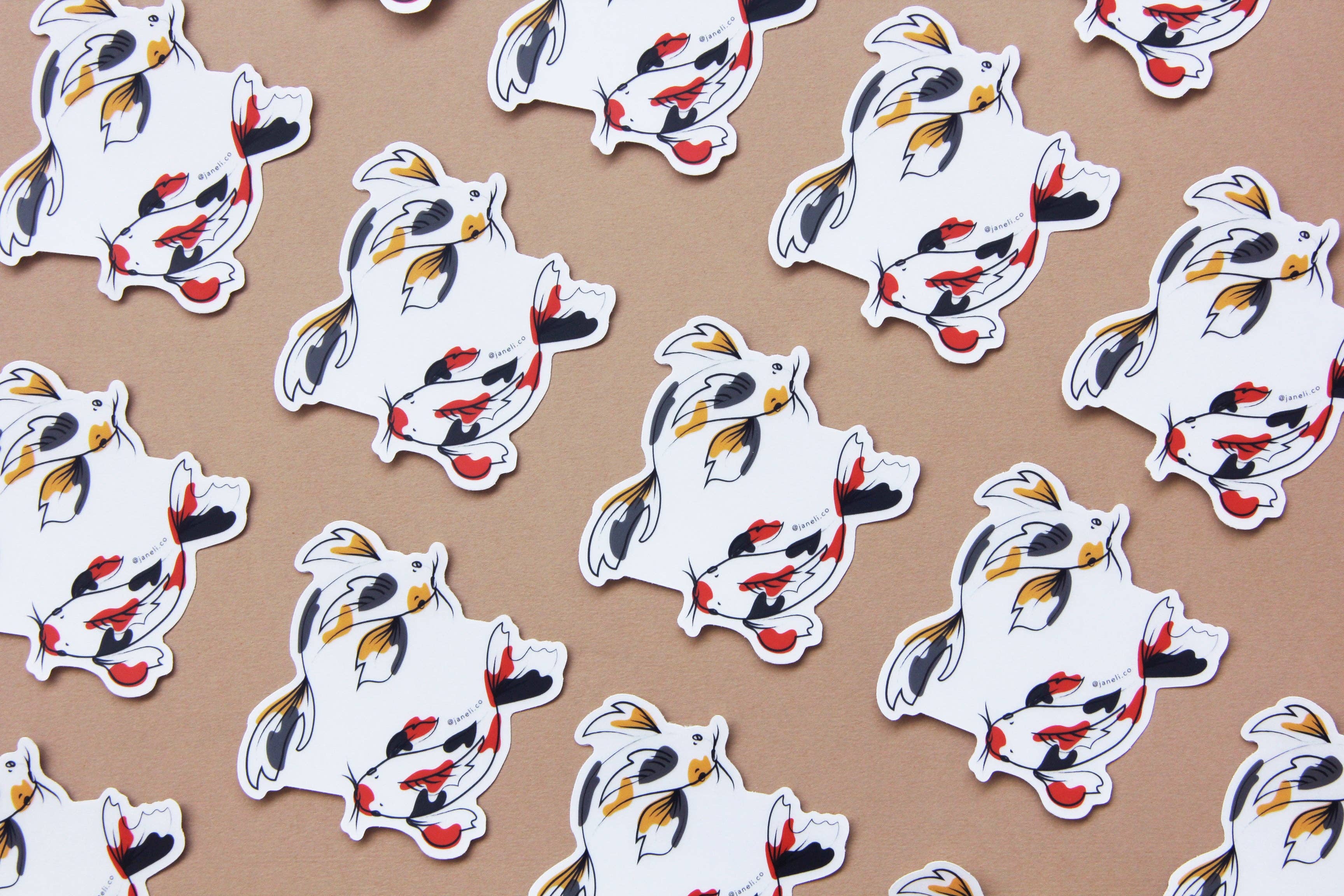JaneLi.Co - Wholesale Sticker - Koi Sticker (Clear)2