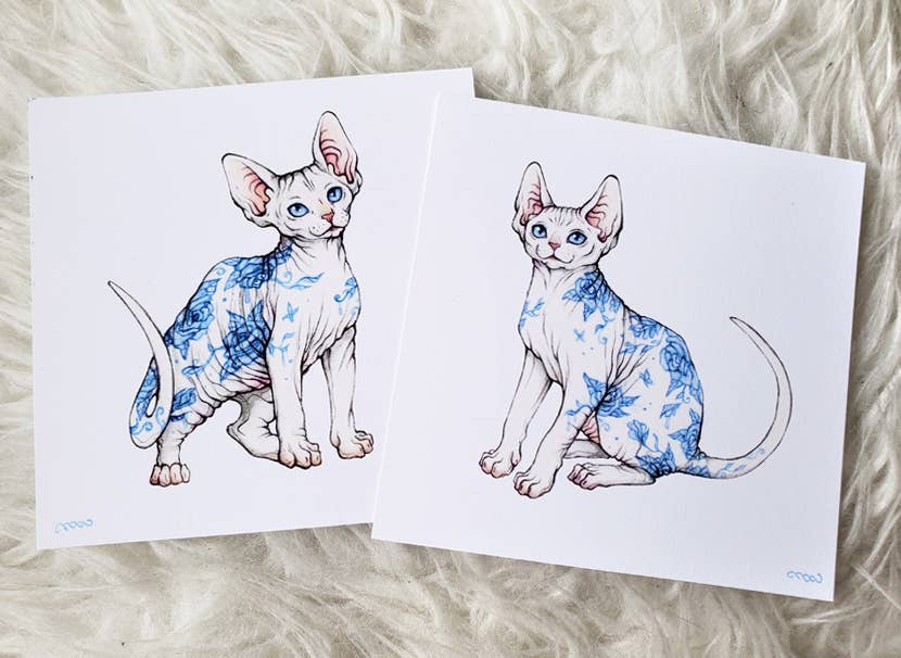 Nana Williams - Wholesale Art Print - Porcelain Sphynx Kitten Print Set0