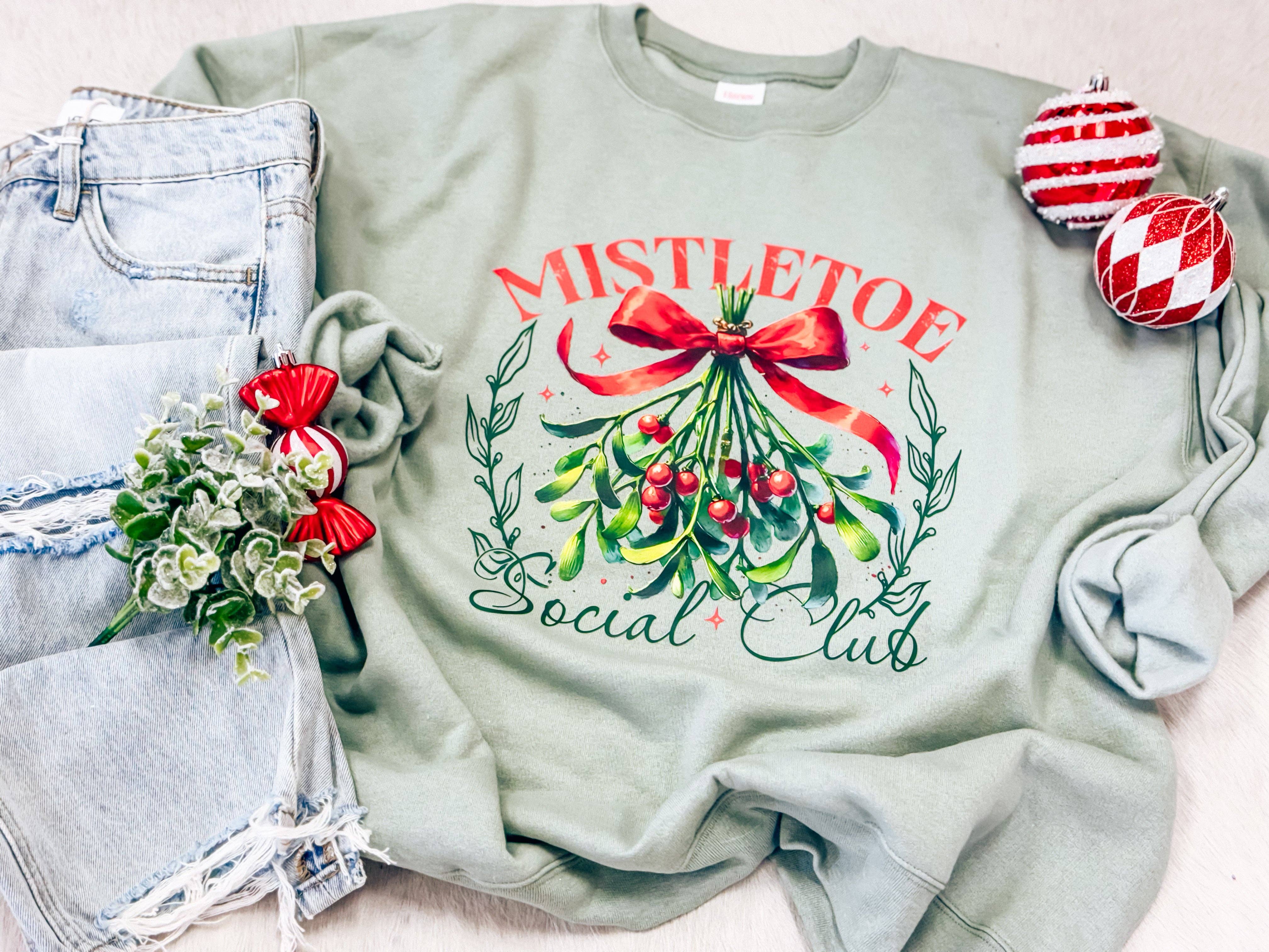 Hart and Hollow - Wholesale Graphic Sweatshirt - Women's - Mistletoe Social Club Sweatshirt1