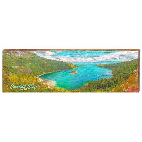 Impression artistique de décoration intérieure Emerald Bay, Lake Tahoe sur bois véritable pour la vente par Mill Wood Art