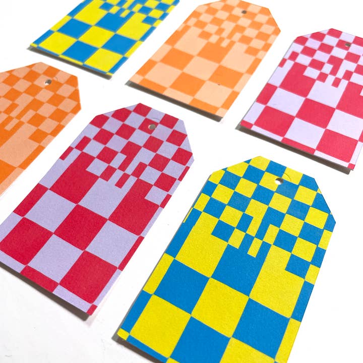 The Paper Curator – wholesale Gift tag – Checkered Gift Tag Set | Checkerboard Gift Tag | Gift Label2