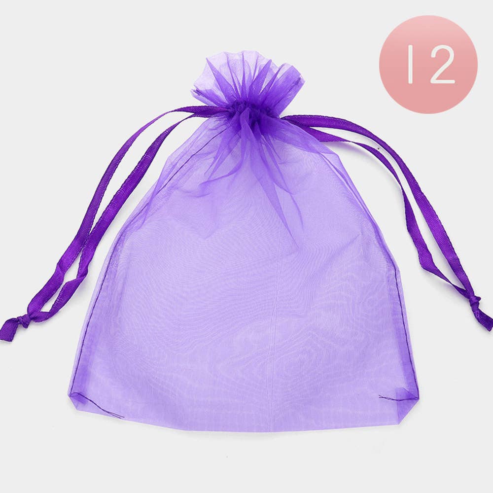 Sensibling Corp. - Wholesale Gift Bag - 12PCS - 6.75 X 9.5 Ribbon Organza Gift Bags
10