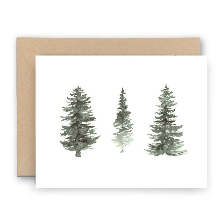 Carte de tous les jours Evergreen Trees pour la vente par Finch and Flourish Paper Goods