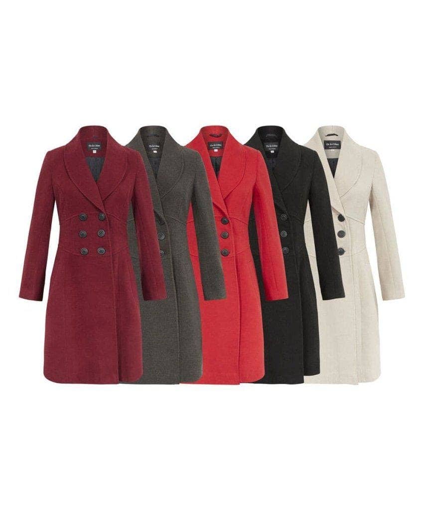 De La Creme Fashions – wholesale Coat – Women’s – Womens Slim Fit Double Breasted Roll Collared Coat5