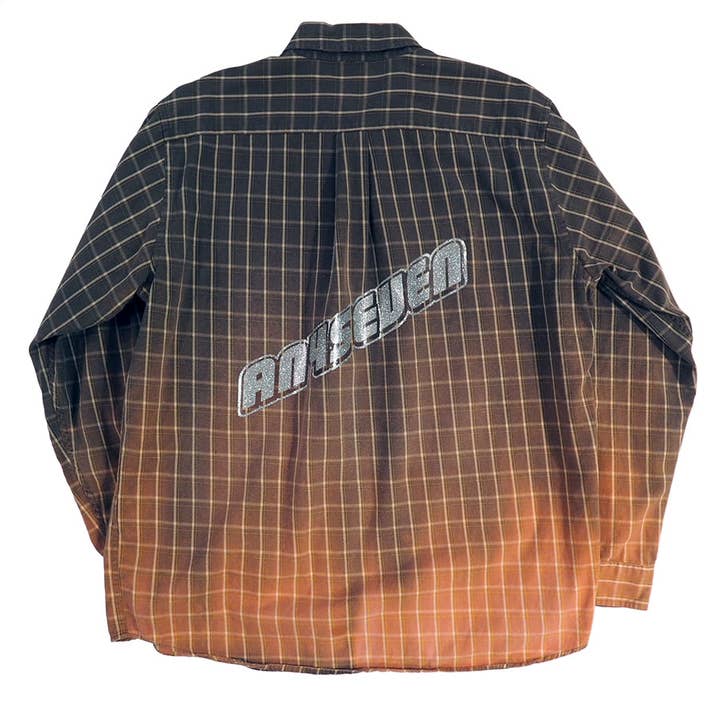 LAMBO LOGO VINTAGE FLANNEL LS SHIRT - Burst Orange for wholesale by Any7