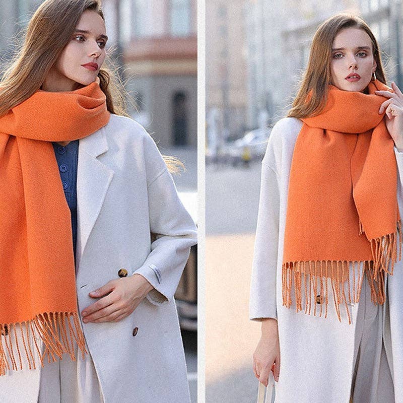 OceanusSwim - Venta al por mayor Bufanda - Mujer - Bufanda cálida de invierno de cachemir de imitación de color liso4