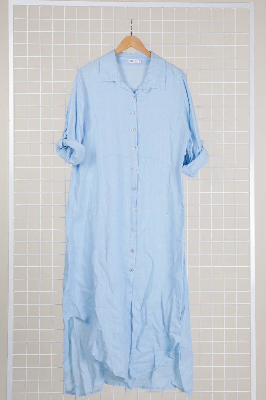 la maison des fibres naturelles - Wholesale Button Down Shirt - Women's - Long shirt dress 68036 100% LINEN4