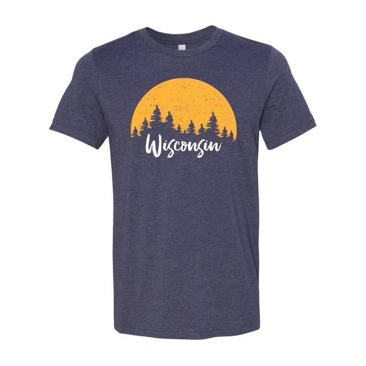 Wisconsin Sunset Tee – Navy for wholesale by Forward Apparel Co.