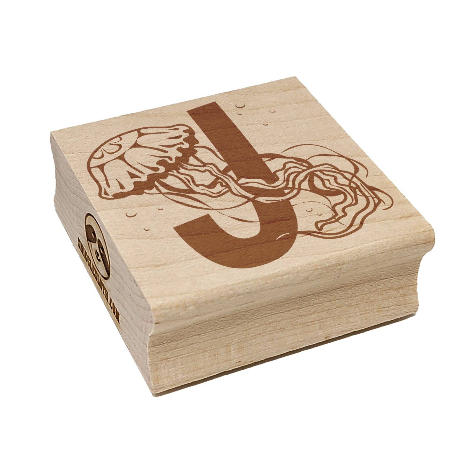 Sniggle Sloth - Wholesale Rubber/Decorative Stamp - Animal Alphabet Letter J for Jellyfish Square Rubber Stamp for Stamping Crafting3