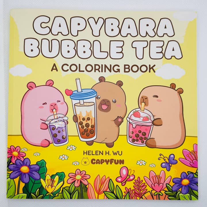 Édition Signée LIVRE DE COLORIAGE CAPYBARA BUBBLE TEA pour la vente par CapyFun